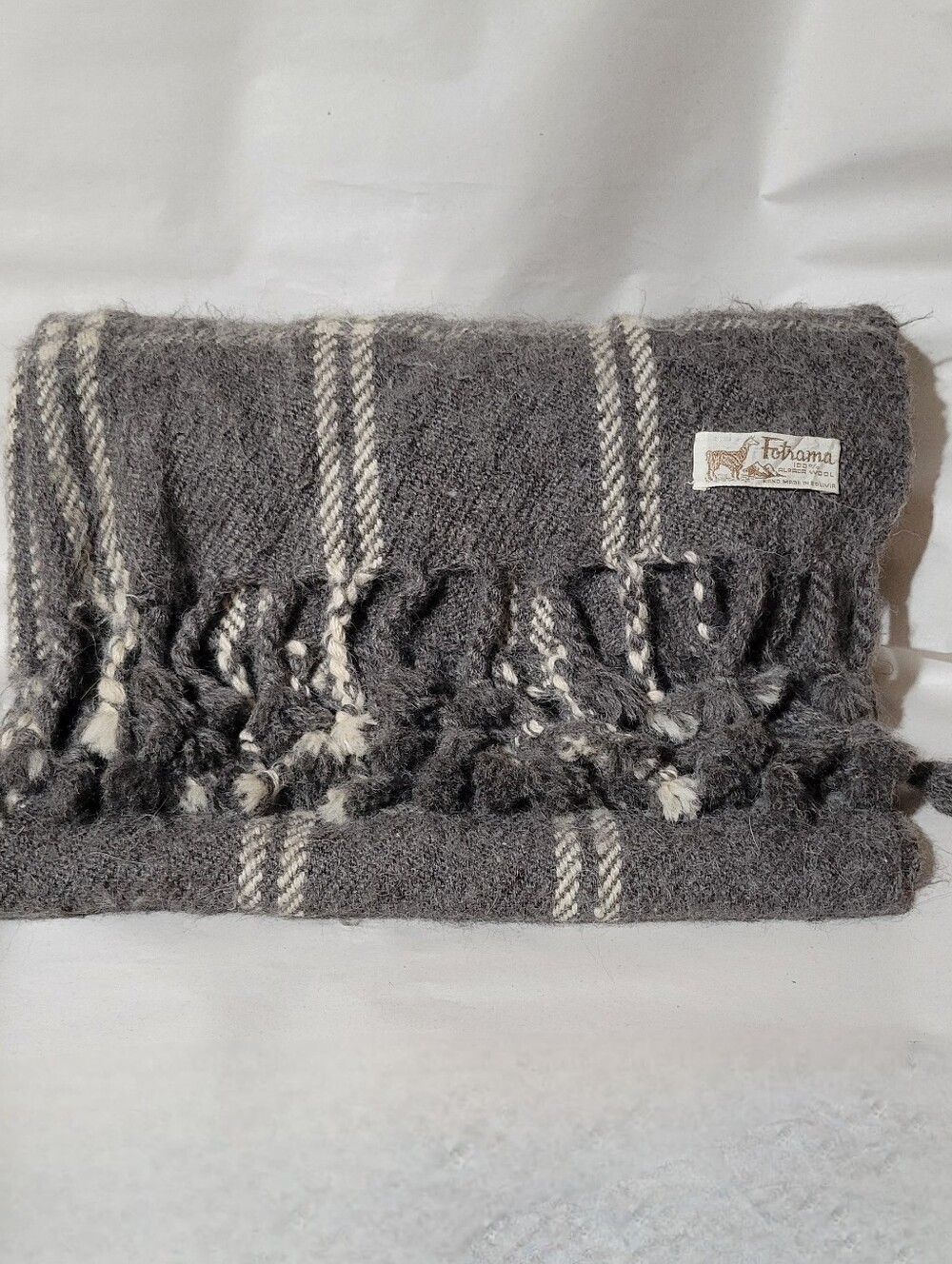 Vtg Fotrama 100% natural alpaca wool wrap handmade in Bolivia